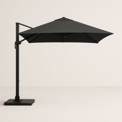 Outdoor Cantilever Umbrella Aluminium Frame Polyester Fabric Black 300cm Diameter