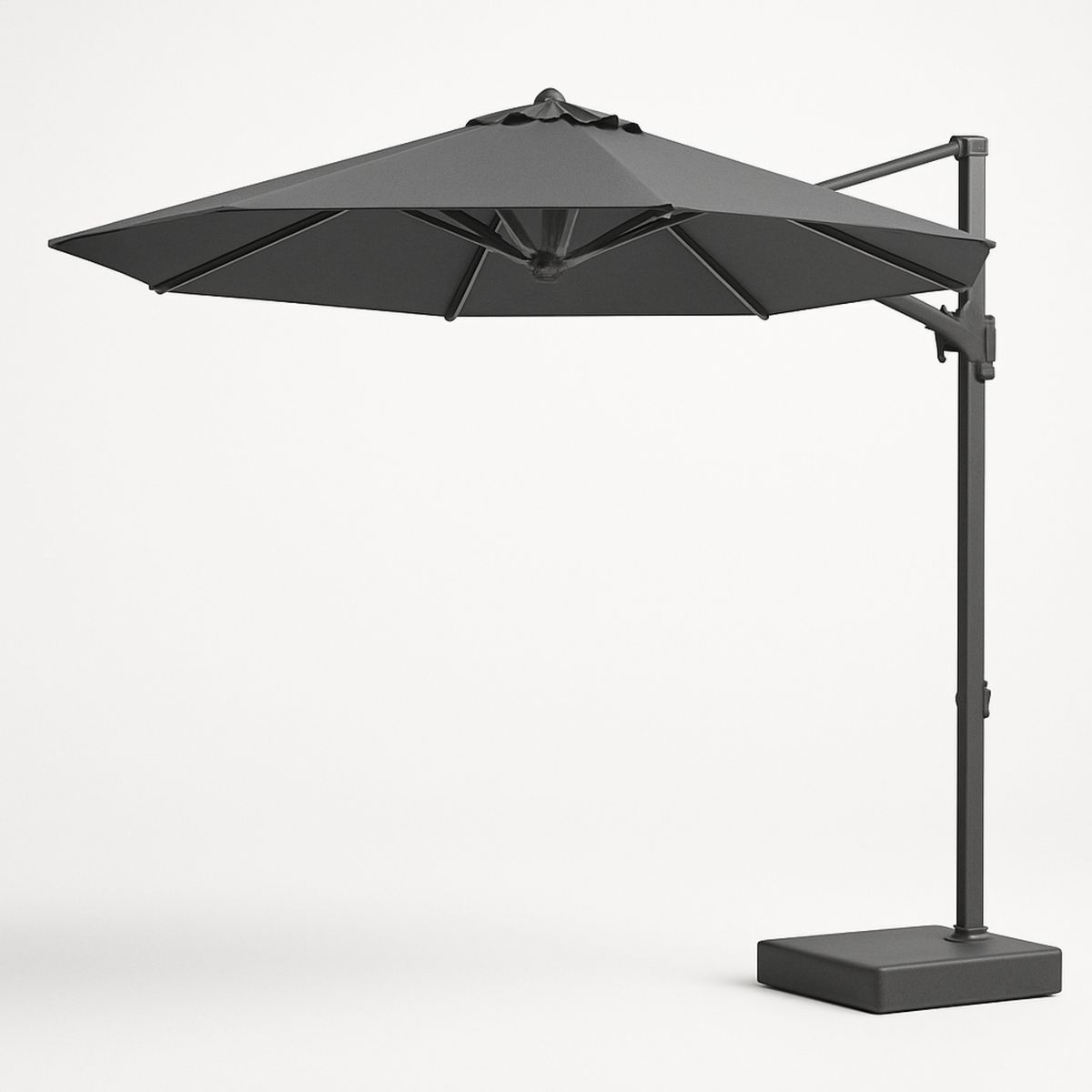 Outdoor Cantilever Umbrella Aluminium Frame Polyester Fabric Round 3m Charcoal