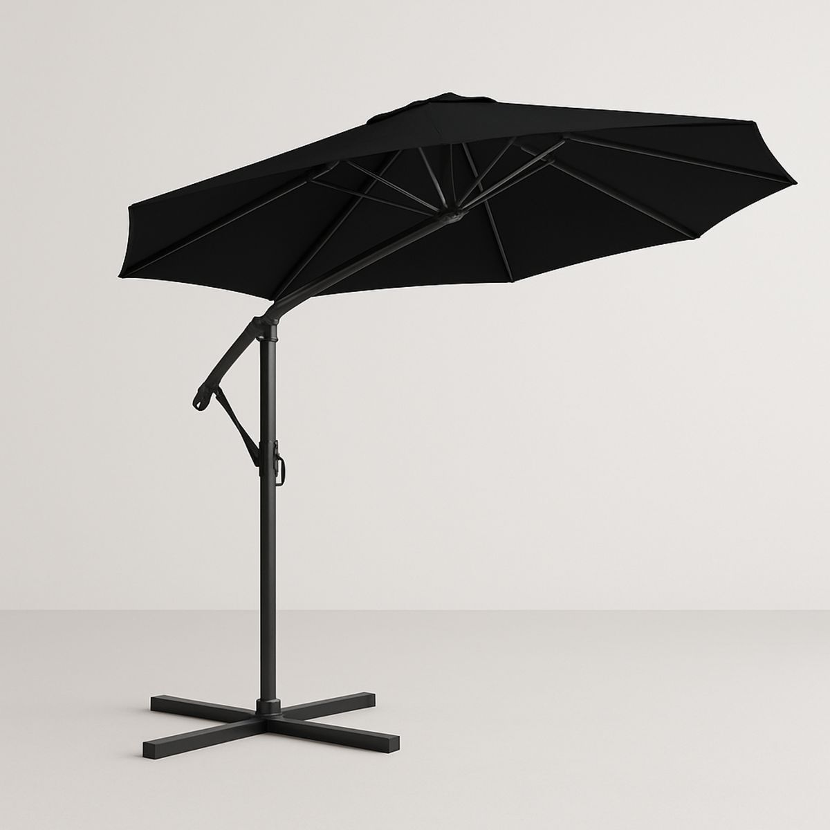 Outdoor Cantilever Umbrella Aluminium Frame Black 300cm Diameter