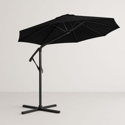 Outdoor Cantilever Umbrella Aluminium Frame Black 300cm Diameter