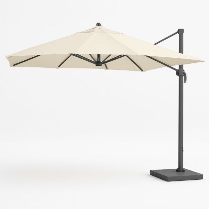 Outdoor Aluminium Umbrella with Polyester Canopy Beige 3m