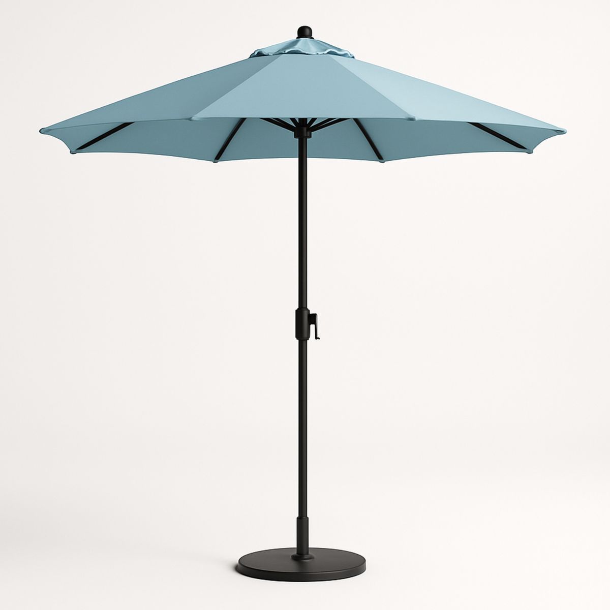 Outdoor Aluminium Frame Umbrella with Polyester Canopy Light Blue 3m