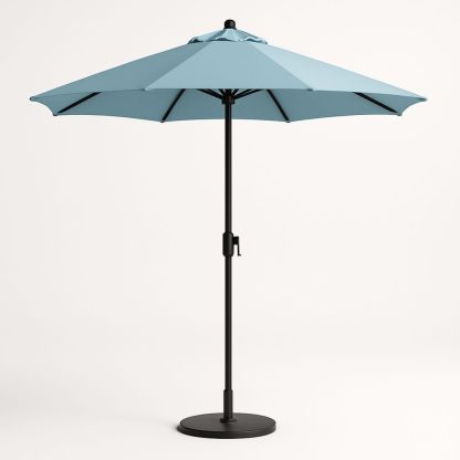 Outdoor Aluminium Frame Umbrella with Polyester Canopy Light Blue 3m