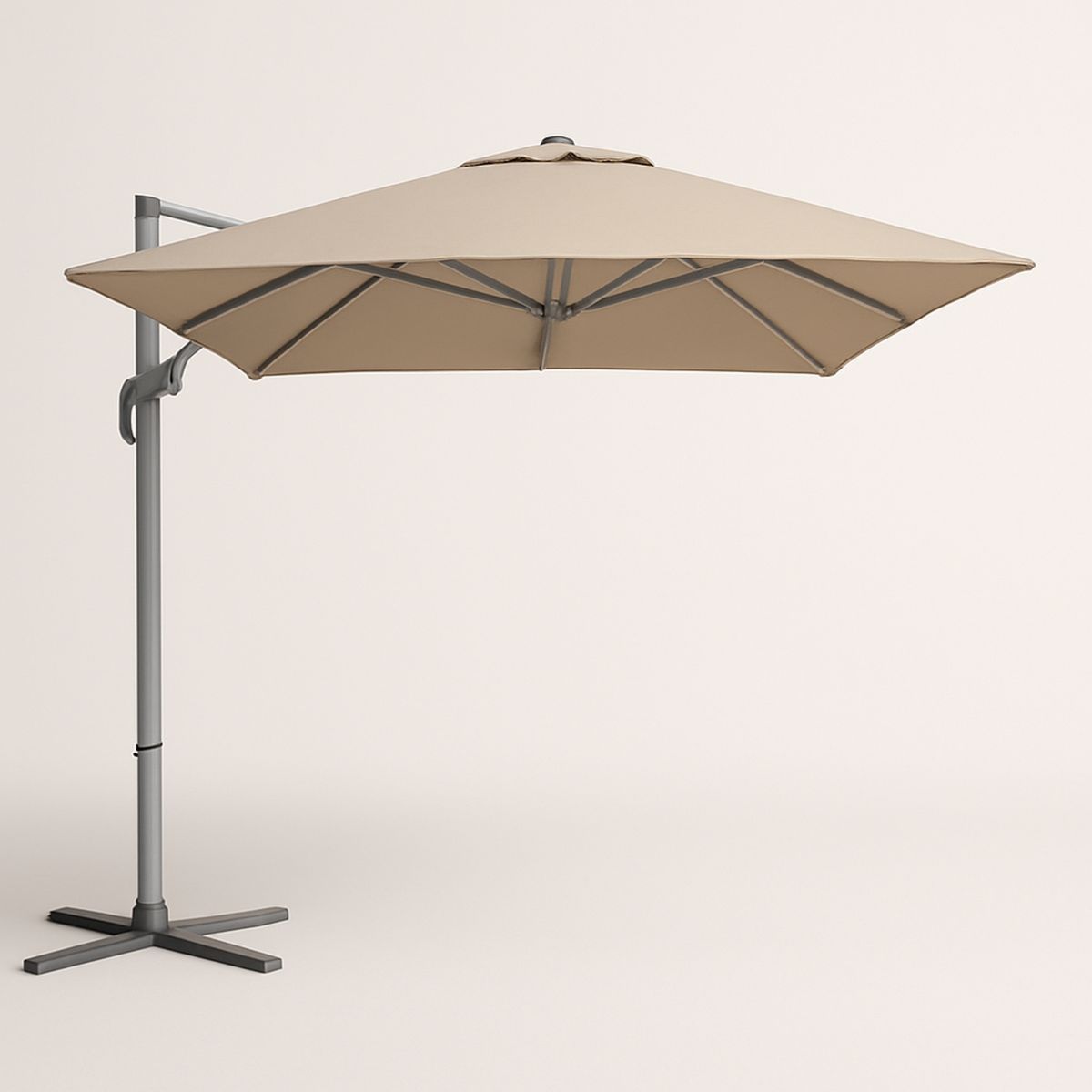 Cantilever Patio Umbrella Polyester Aluminium Frame Sand 300cm
