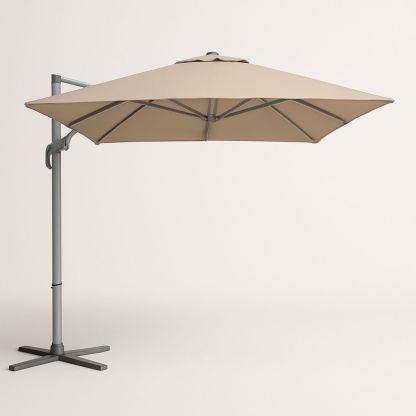 Cantilever Patio Umbrella Polyester Aluminium Frame Sand 300cm