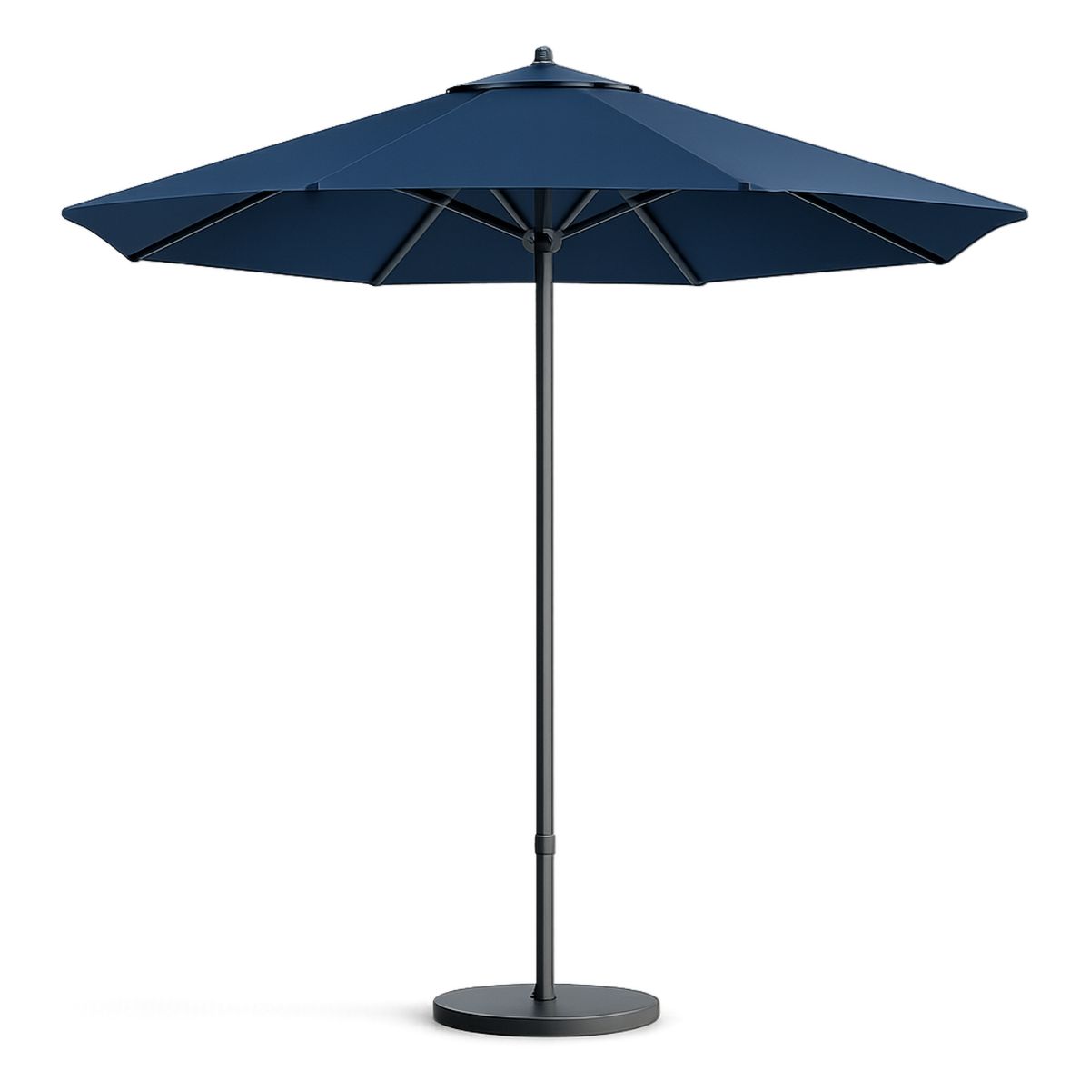 Outdoor Aluminium Frame Round Patio Umbrella with Navy Polyester Fabric 2.5m