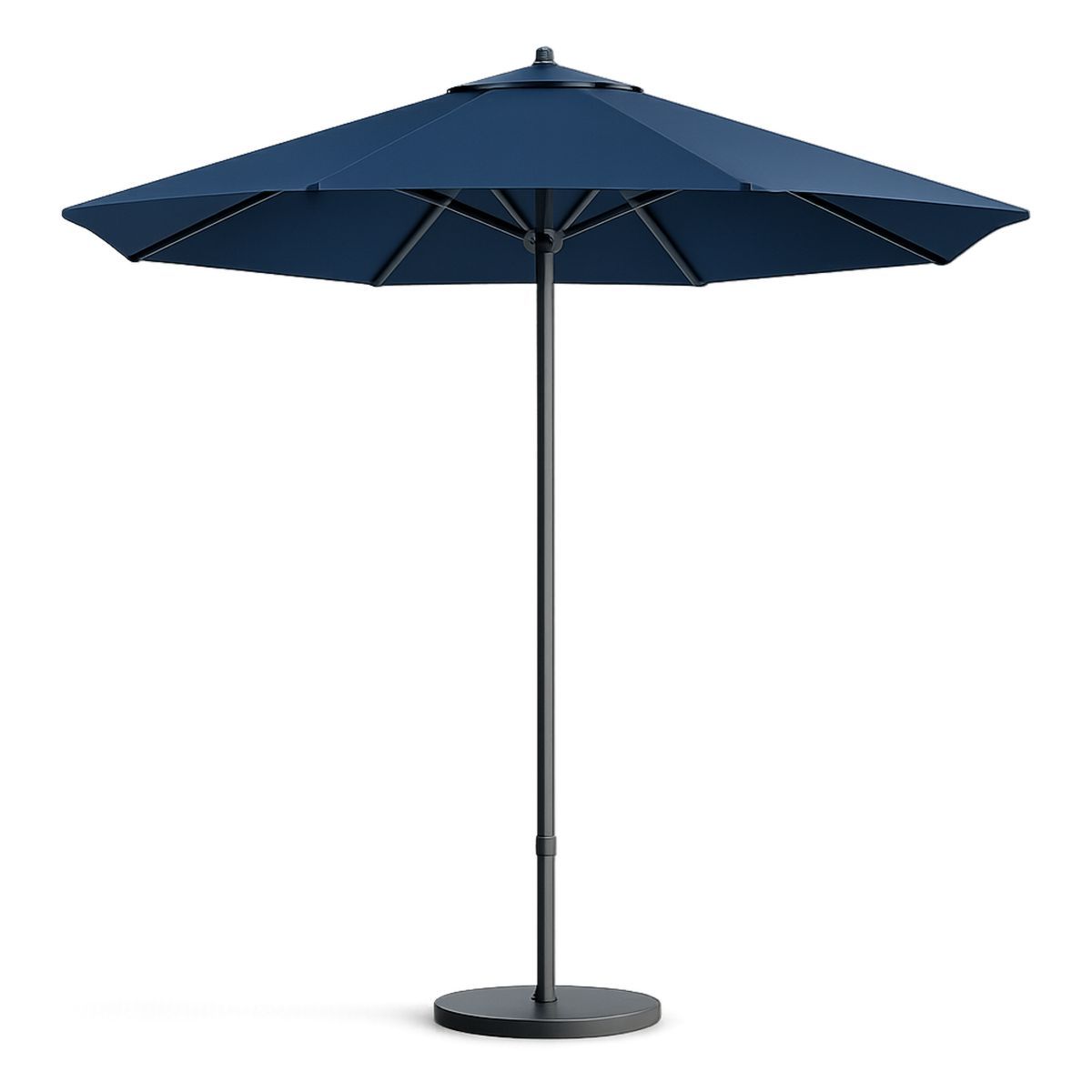 Outdoor Aluminium Frame Round Patio Umbrella with Navy Polyester Fabric 2.5m