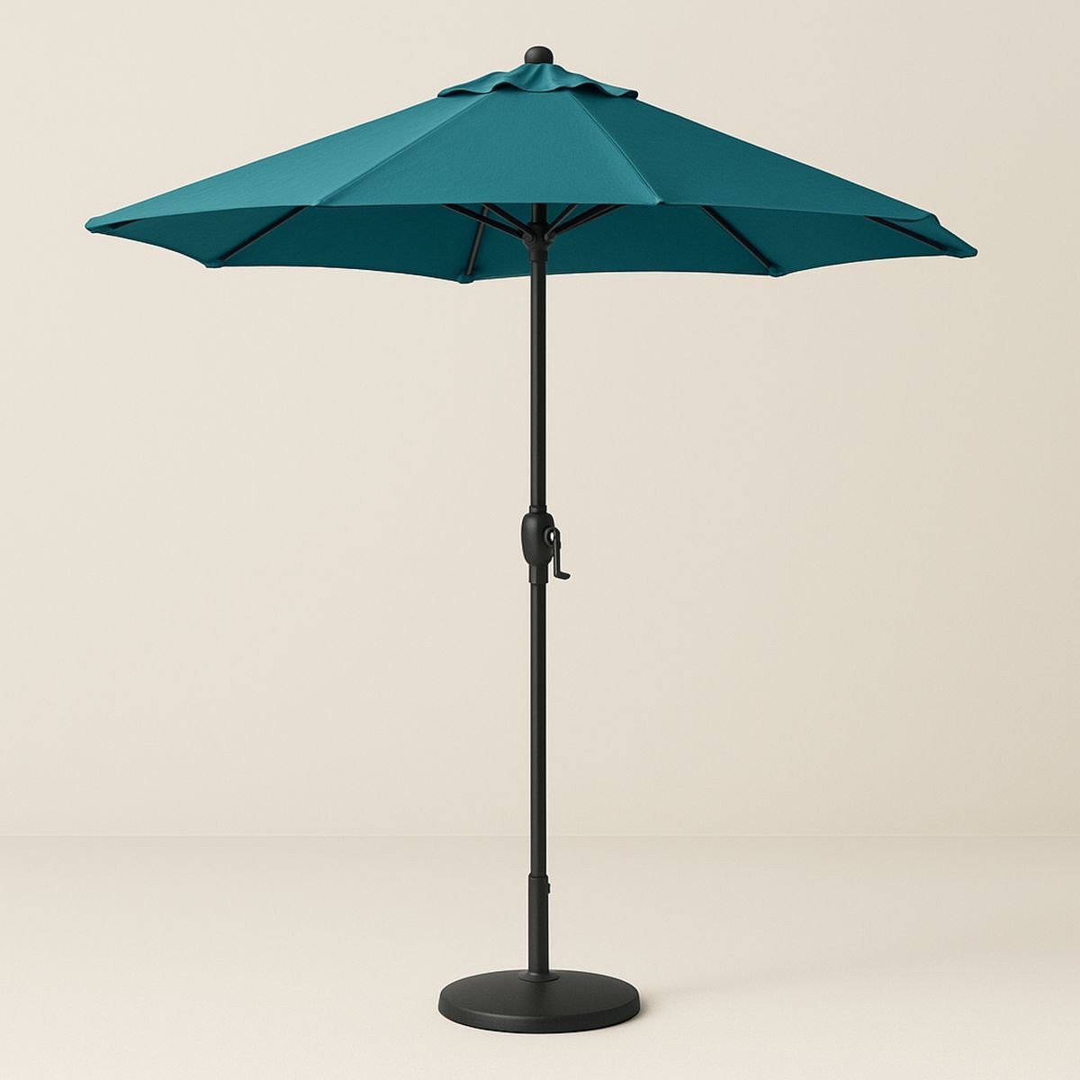 Outdoor Patio Umbrella Polyester Canopy Black Frame 270cm Teal