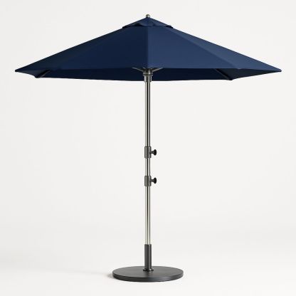 Outdoor Umbrella Polyester Canopy Round Navy Diameter 280cm