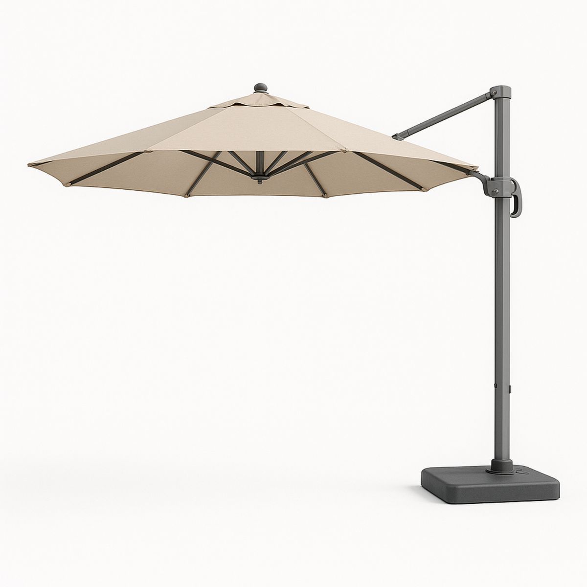 Outdoor Cantilever Umbrella with Polyester Canopy 300 cm Beige