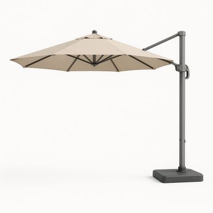 Outdoor Cantilever Umbrella with Polyester Canopy 300 cm Beige