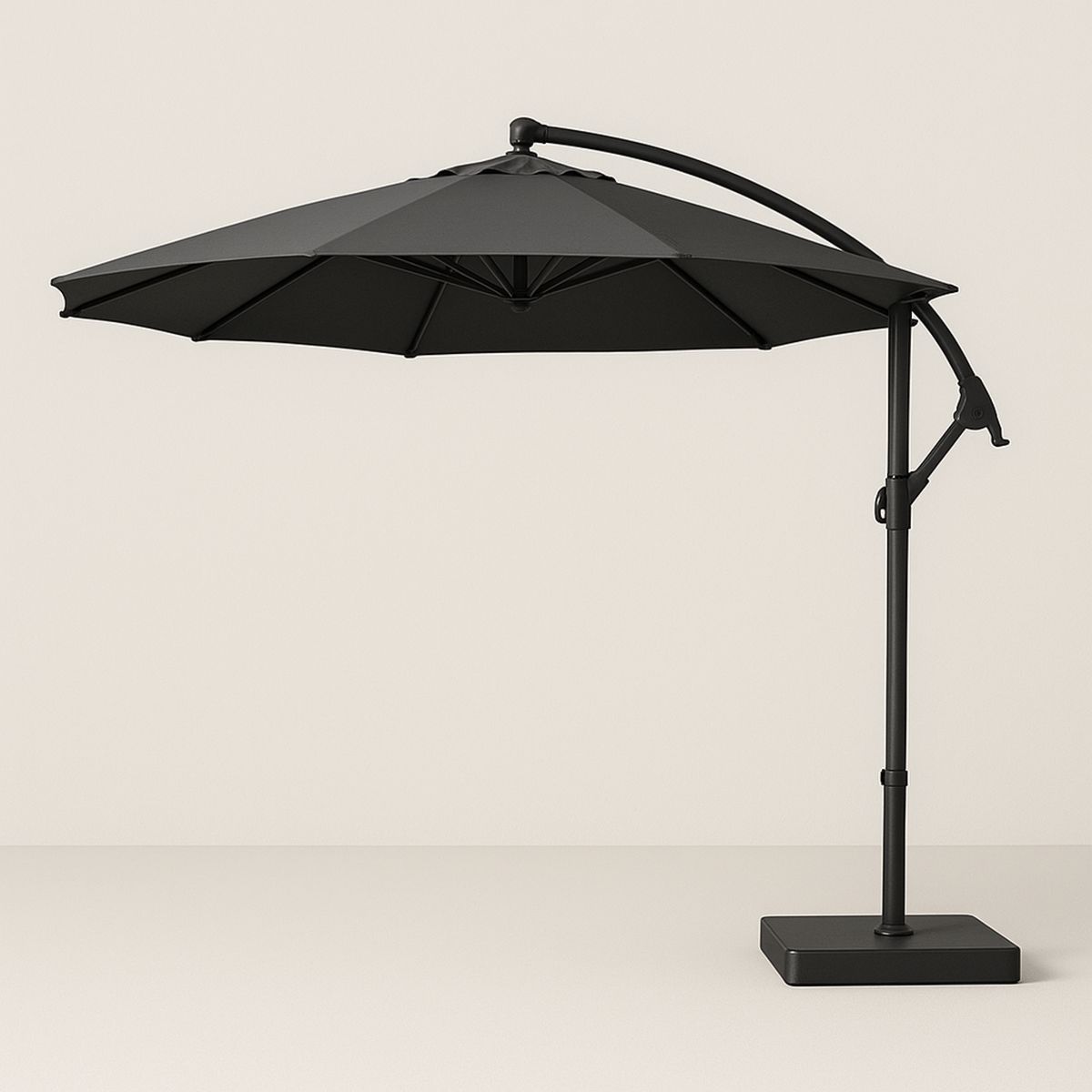 Outdoor Cantilever Umbrella Polyester Round Black 300cm