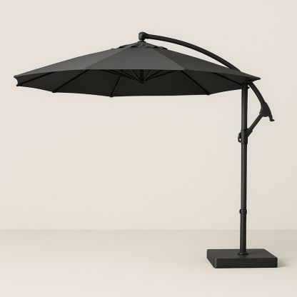 Outdoor Cantilever Umbrella Polyester Round Black 300cm