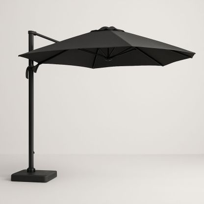 Outdoor Aluminium Cantilever Umbrella Black 300cm