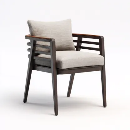 Chaise de jardin - bois-tissu - 63x60x90 cm - marron-beige - style contemporain-Luxeare