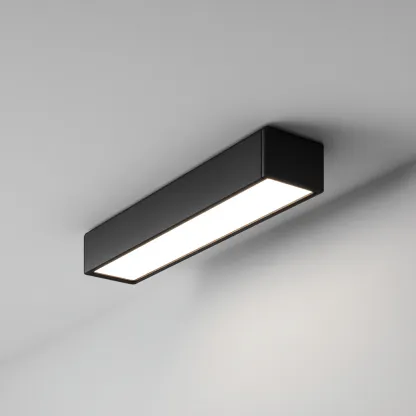 Plafonnier-Métal-Acrylique-42x10x6 cm-Noir-Blanc-Style Moderne-Luxeare