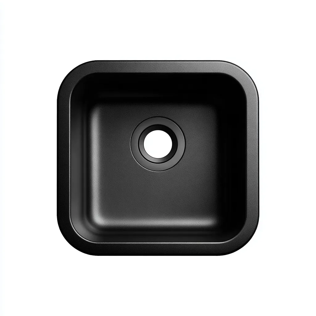 Lavabo-résine-36x36x17 cm-noir-design moderne-Luxeare