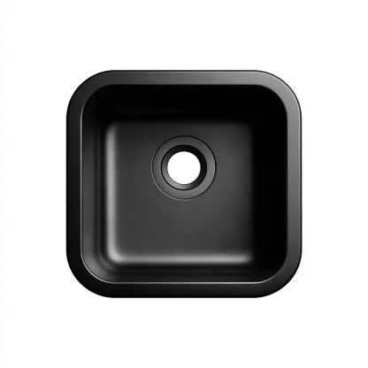 Lavabo-résine-36x36x17 cm-noir-design moderne-Luxeare