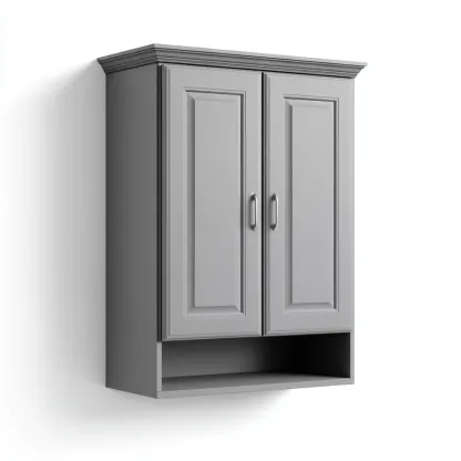 Rangement de salle de bain-bois-60x25x75 cm-gris-design moderne-Luxeare