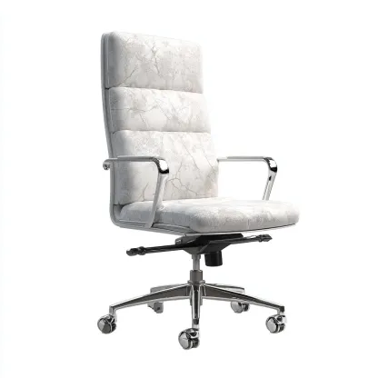 Chaise de bureau - cuir synthétique - 70x70x121 cm - blanc - ergonomique-Luxeare