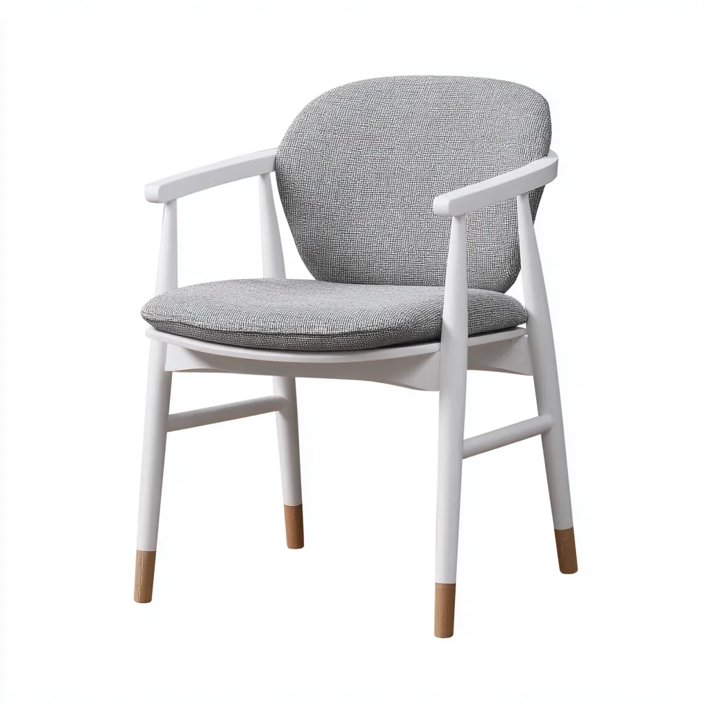 Chaise de jardin - aluminium-tissu-bois composite - 60x56x86 cm - blanc-gris-marron - style contemporain-Luxeare