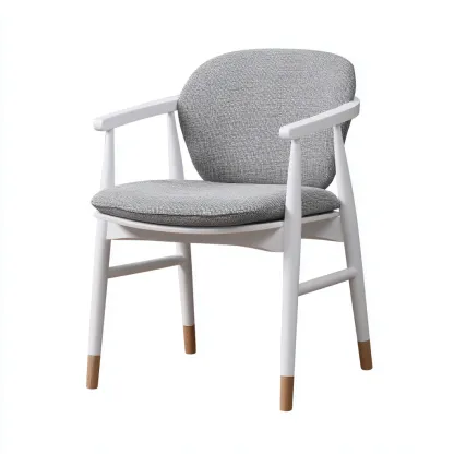 Chaise de jardin - aluminium-tissu-bois composite - 60x56x86 cm - blanc-gris-marron - style contemporain-Luxeare