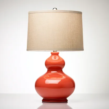 Lampe de table-verre-textile-32x32x55 cm-orange-beige-éclairage décoratif-Luxeare