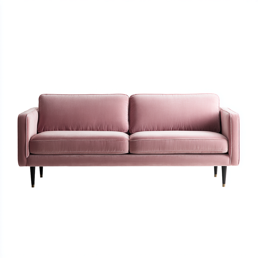 Canapé 2 places - tissu-bois - 176x82x85 cm - rose - design moderne-Luxeare