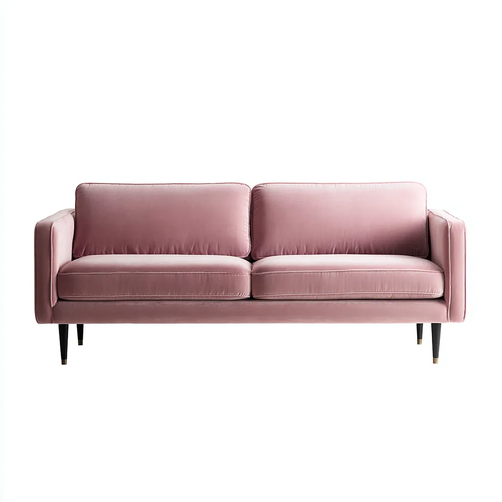 Canapé 2 places - tissu-bois - 176x82x85 cm - rose - design moderne-Luxeare