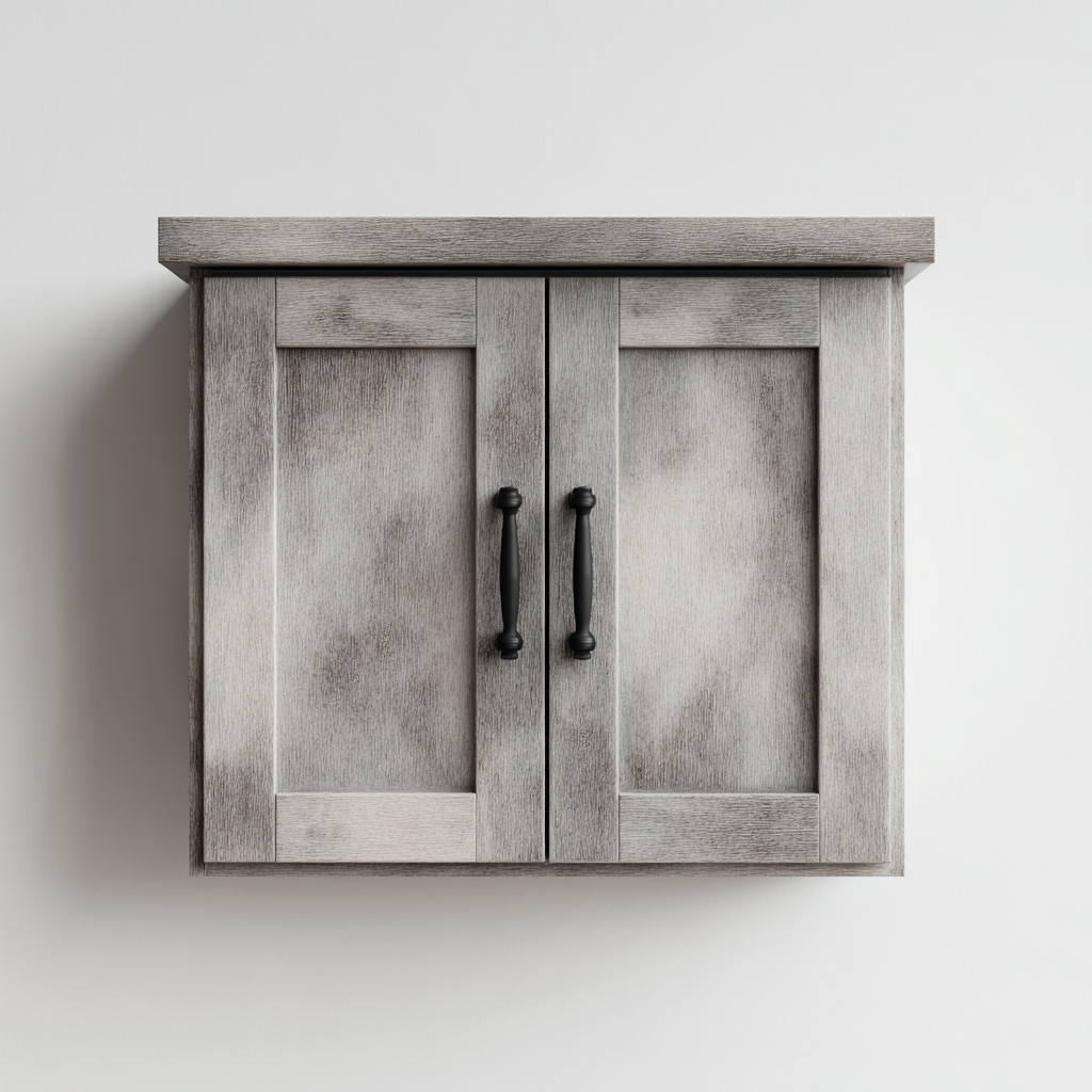 Rangement de salle de bain-bois-58x20x48 cm-gris-design moderne-Luxeare