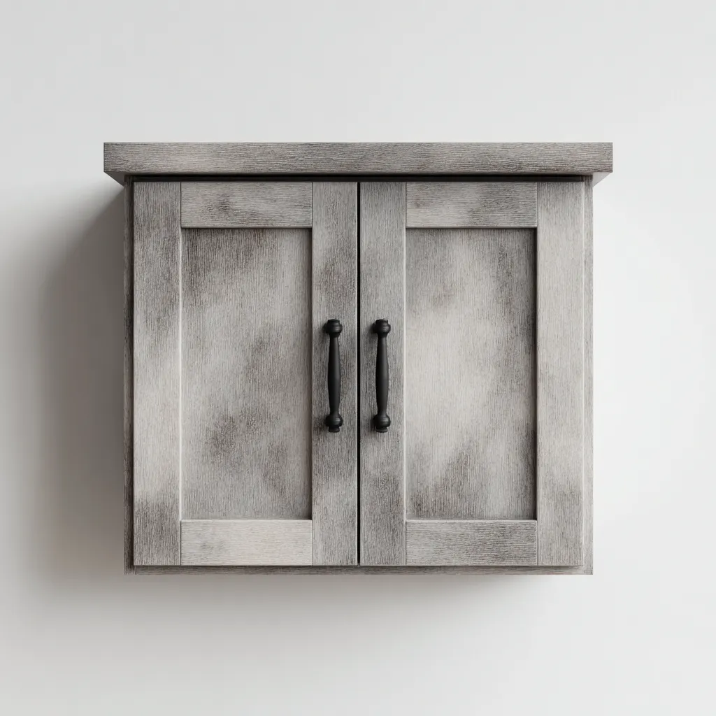 Rangement de salle de bain-bois-58x20x48 cm-gris-design moderne-Luxeare