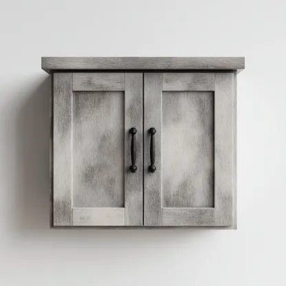 Rangement de salle de bain-bois-58x20x48 cm-gris-design moderne-Luxeare