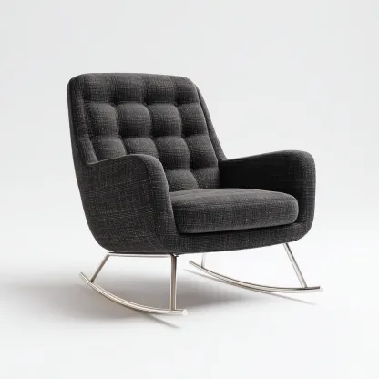 Fauteuil à bascule - tissu - 78x70x92 cm - noir - style moderne-Luxeare