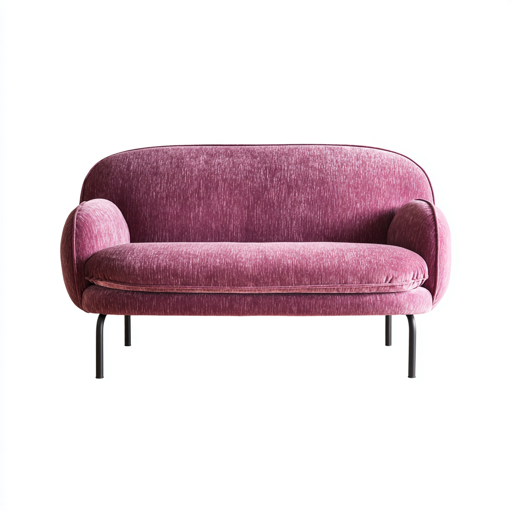 Canapé 2 places - tissu-métal - 165x78x83 cm - rose - design moderne-Luxeare