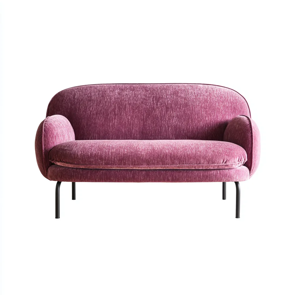 Canapé 2 places - tissu-métal - 165x78x83 cm - rose - design moderne-Luxeare