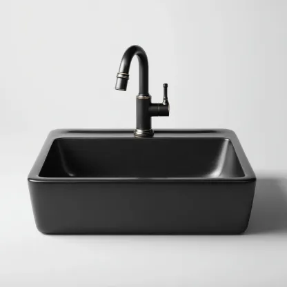 Lavabo-céramique-50x38x22 cm-noir-design moderne-Luxeare