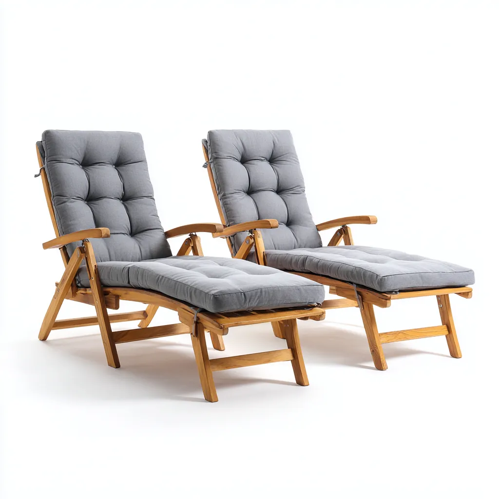 Transat-bois-tissu-162x64x101 cm-gris-design contemporain-Luxeare