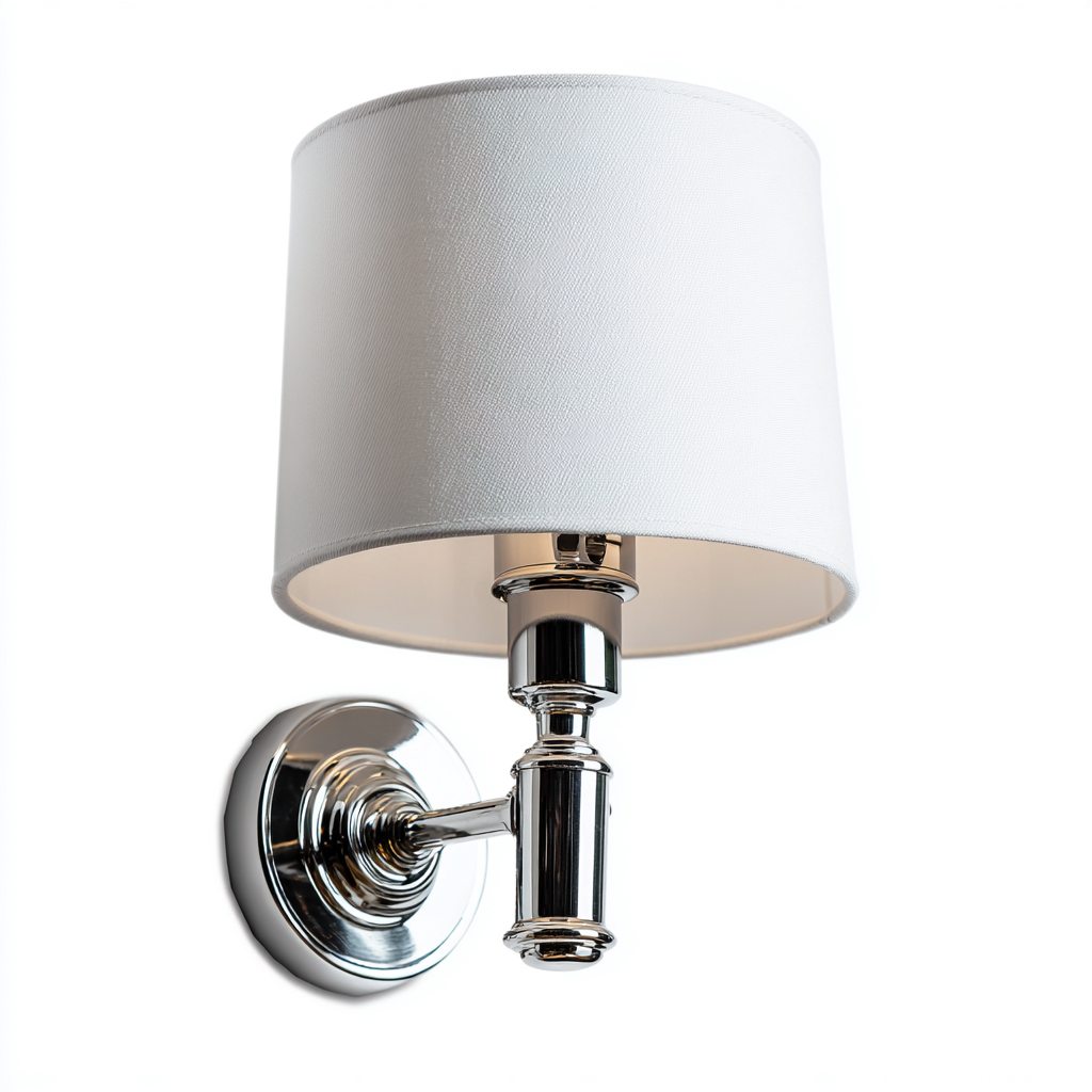 Applique murale-métal-textile-20x15x25 cm-blanc-chrome-style contemporain-Luxeare