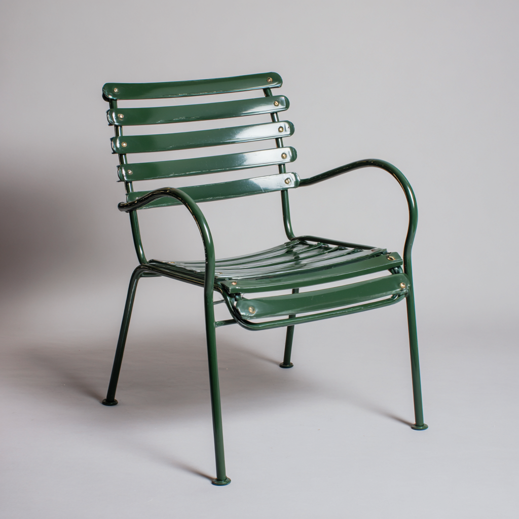 Chaise de jardin - metal - 58x56x86 cm - vert fonce - style classique-Luxeare