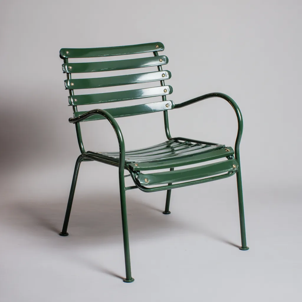 Chaise de jardin - metal - 58x56x86 cm - vert fonce - style classique-Luxeare