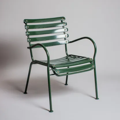 Chaise de jardin - metal - 58x56x86 cm - vert fonce - style classique-Luxeare