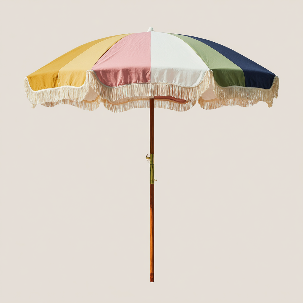 Parasol de jardin-tissu-bois-170x170x210 cm-multicolore-design rétro-Luxeare