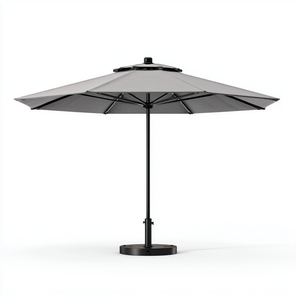 Parasol de jardin-metal-polyester-340x340x275 cm-gris-design contemporain-Luxeare