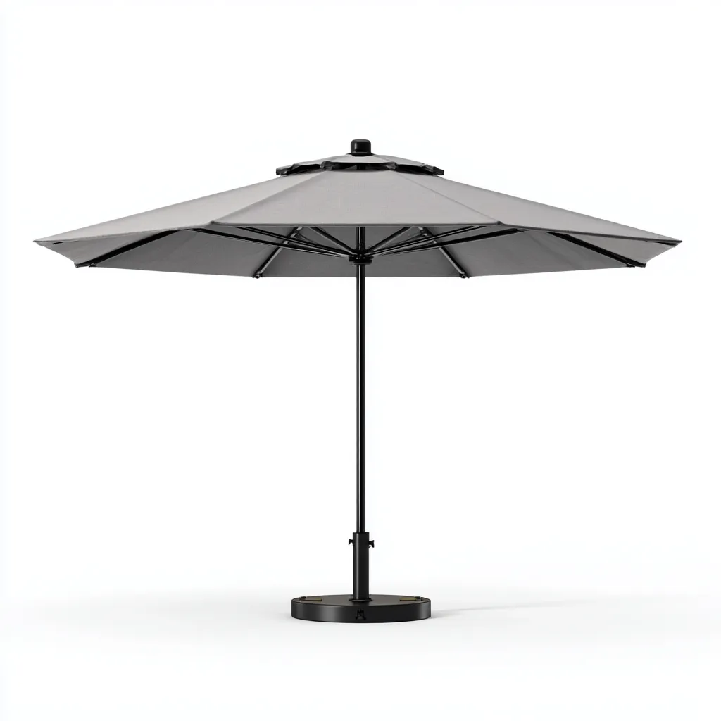 Parasol de jardin-metal-polyester-340x340x275 cm-gris-design contemporain-Luxeare