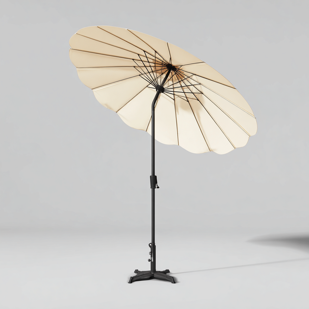 Parasol de jardin-tissu-acier-220x220x250 cm-beige-noir-design moderne-Luxeare