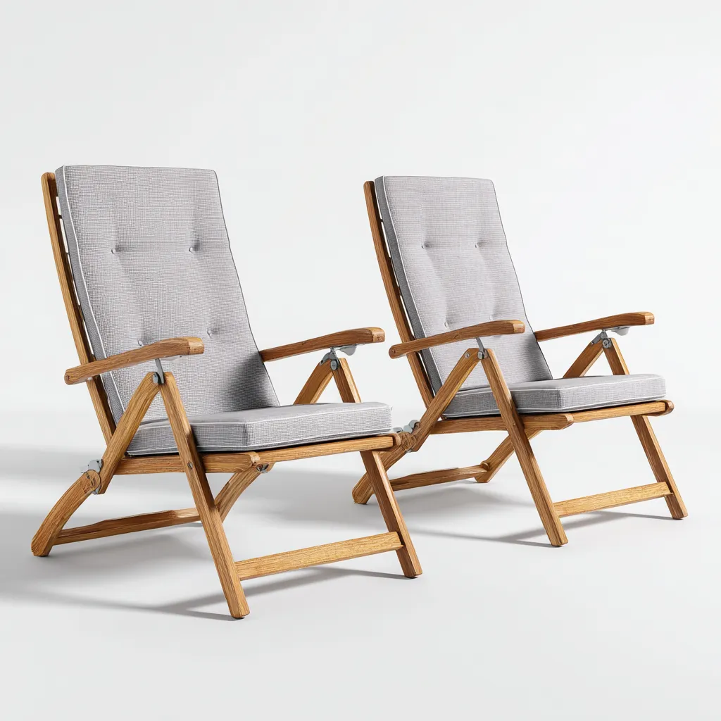 Transat-bois-tissu-116x61x96 cm-gris-design contemporain-Luxeare