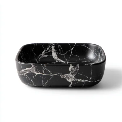 Lavabo-résine-45x34x16 cm-noir-design marbré-design moderne-Luxeare