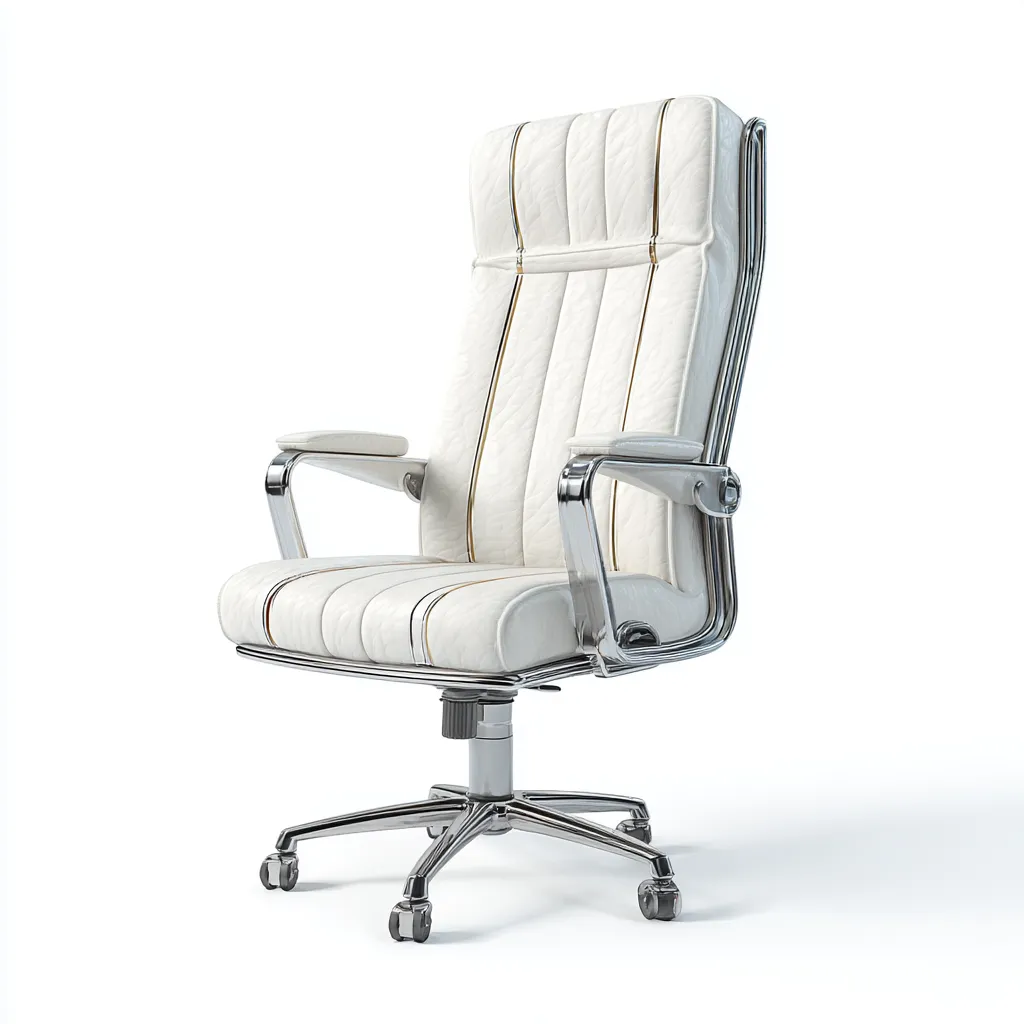 Chaise de bureau - cuir synthétique - 70x70x122 cm - blanc - ergonomique-Luxeare