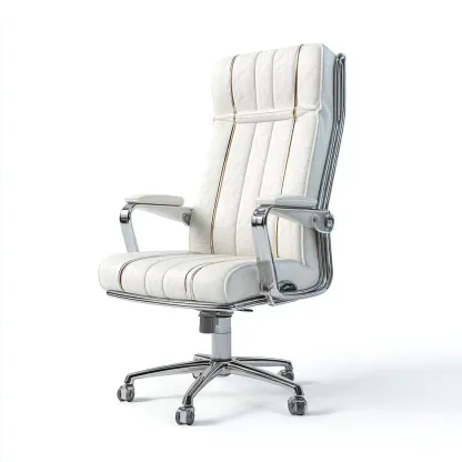 Chaise de bureau - cuir synthétique - 70x70x122 cm - blanc - ergonomique-Luxeare