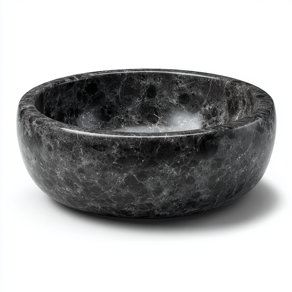 Lavabo-pierre-41x41x17 cm-noir-design marbré-design moderne-Luxeare